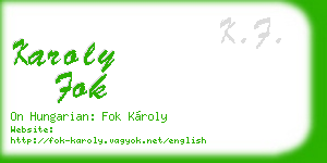 karoly fok business card