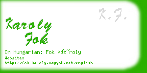 karoly fok business card